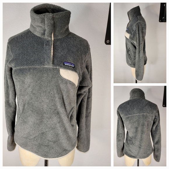 Patagonia Sz S Sweater Re-Tool Snap Fleece Pullover Gray Gorpcore Sherpa - Picture 1 of 7